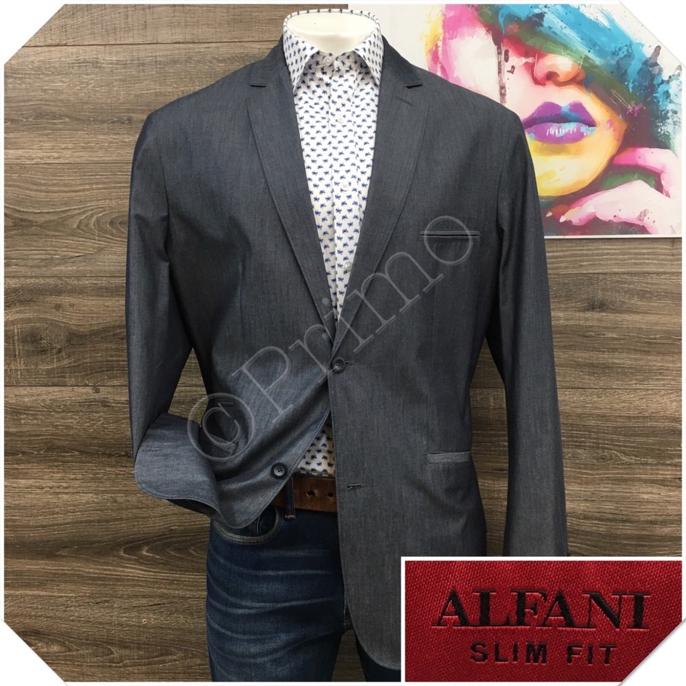 NEW! ALFANI Mens Cotton Blazer Sport Coat Casual Jacket Size 2XL Light Suit